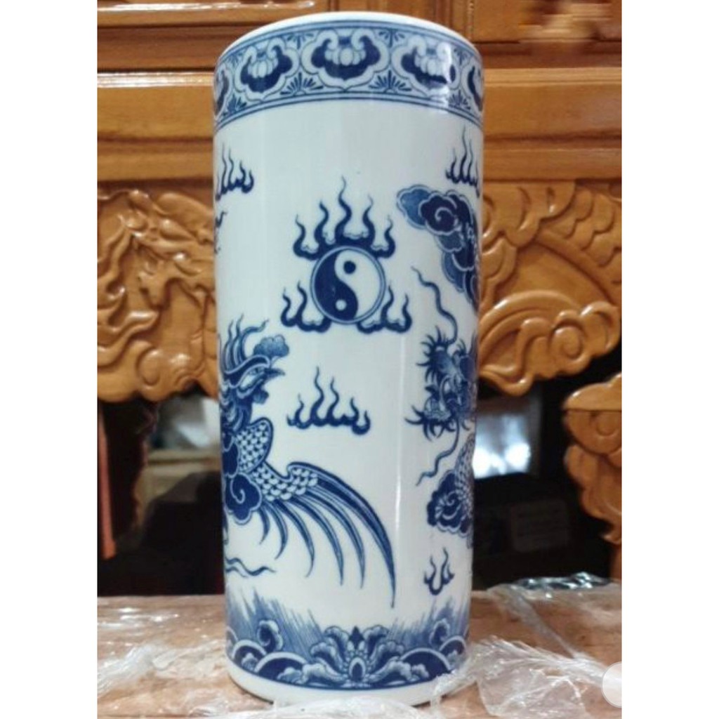 Ống đựng nhang sứ bát tràng cao 20cm