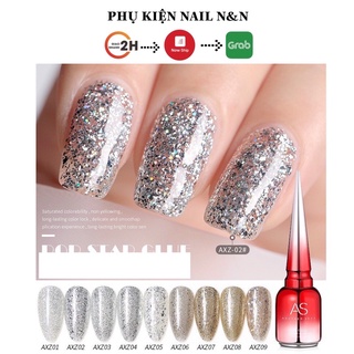 Sơn gel AS mẫu chai đỏ nhọn mã AXZ nhũ kim tuyến chính hãng chai 15ml