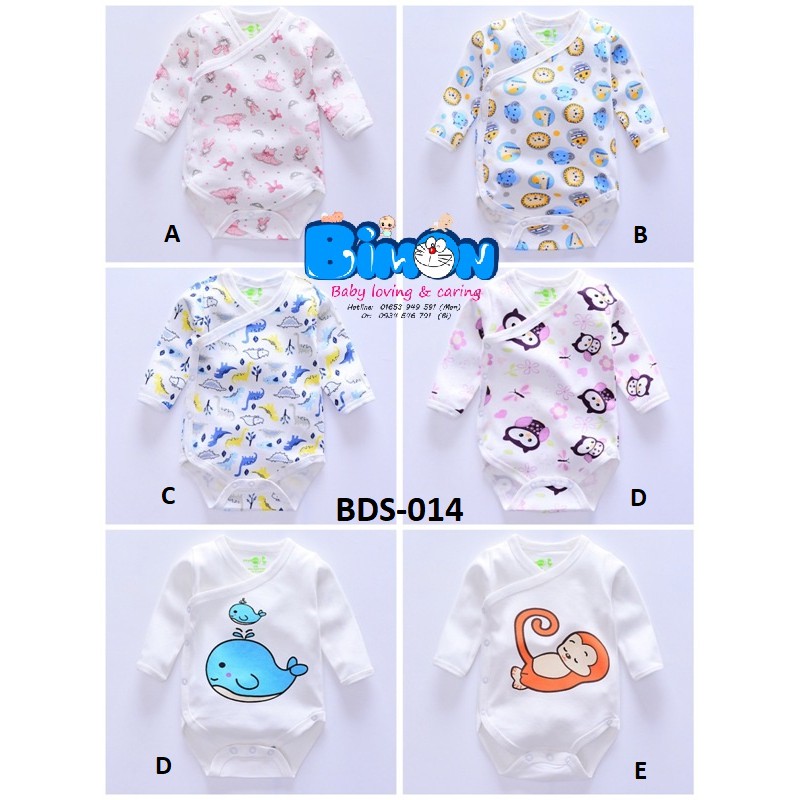 Bodysuit Cotton Dài Tay Nhiều Hình Ngộ Nghĩnh