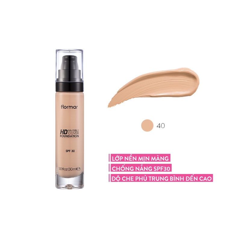 Kem nền Flormar HD Invisible Cover Foundation 30ml