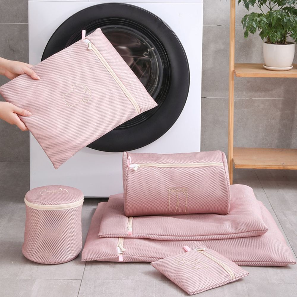 Túi giặt đồ lót/ quần áo dơ thiết kế dày dặn chống ma sát sức chứa lớn có khoá kéo nhiều màu sắc tiện dụng