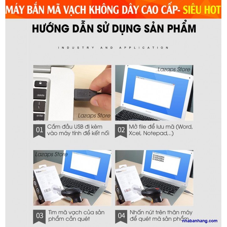 [Mã 155ELSALE giảm 7% đơn 300K] Máy Quét Mã Vạch Tính Tiền- Máy bắn mã vạch LM-800