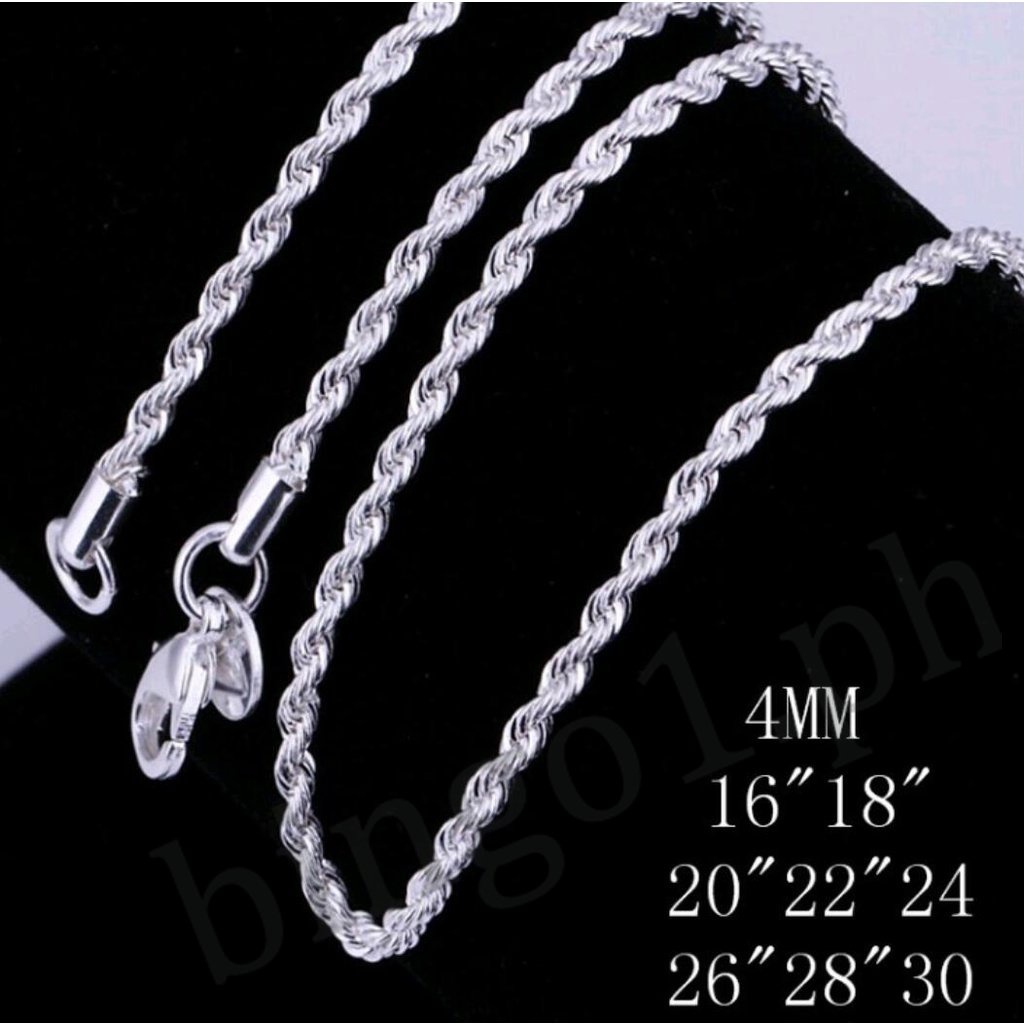 Vòng cổ Mạ Bạc 925 4mm Đính Hạt Lấp Lánh