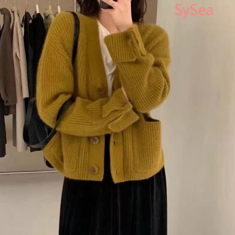 Áo Khoác Cardigan Nữ Có Túi Lớn Thời Trang Thu Đông Hàn Quốc