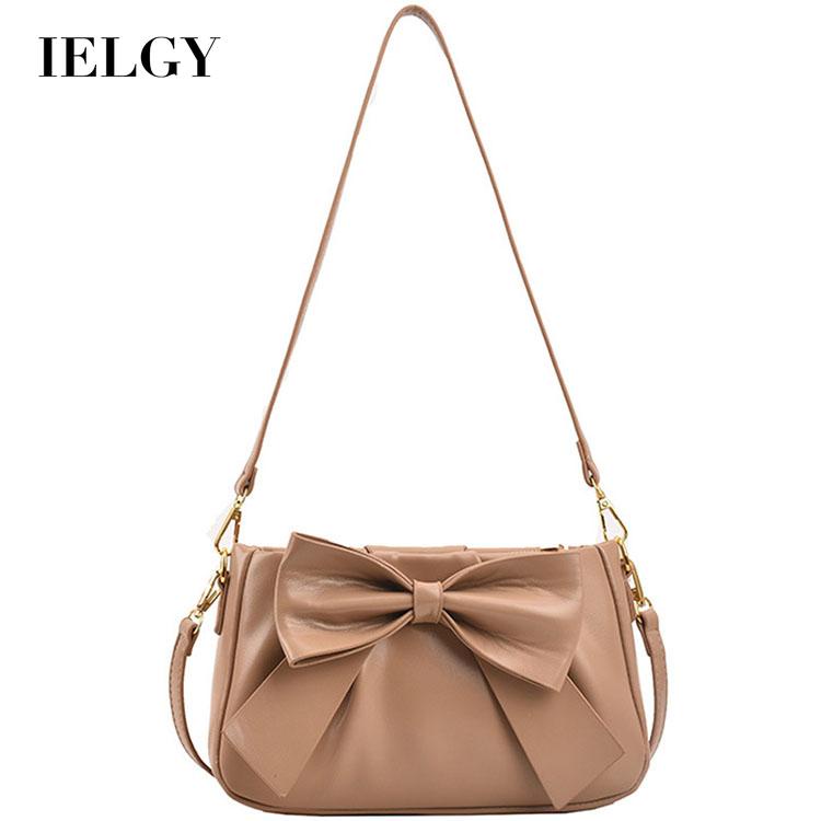 Ielgy Túi đeo dưới cánh tay Vuông Nhỏ Đính Nơ Phổ Biến Cho Nữ