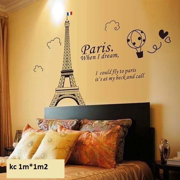 decal dán tường tháp pari