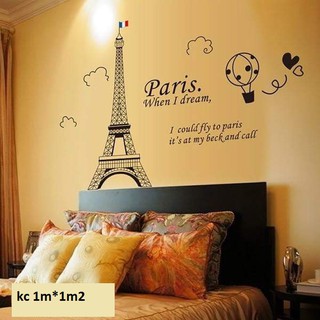 decal dán tường tháp Pari