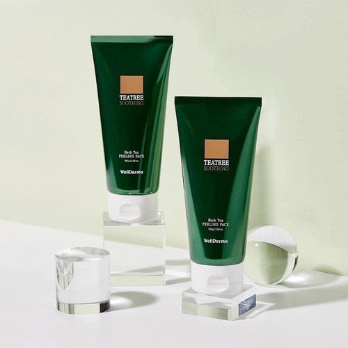 Mặt Nạ Tẩy Da Chết Vi Tảo Biển WellDerma Teatree Soothing Herb Tox Peeling Pack 150gr Hàn Quốc.