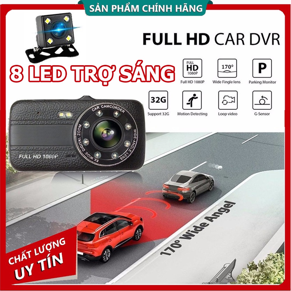 Camera Hành trình ô tô X004 - Trước sau FULL HD 1080P - Tích hợp 8 LED hỗ trợ sáng