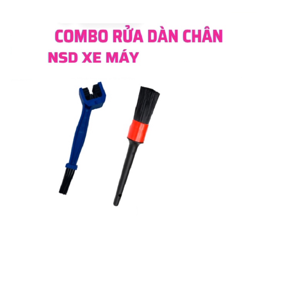 Bộ dụng cụ rửa dàn chân xe máy tại nhà (cọ bút, cọ râu, bàn chải sên, bàn chải cước, bàn chải nhỏ)