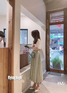 Sét áo kèm chân váy dập ly