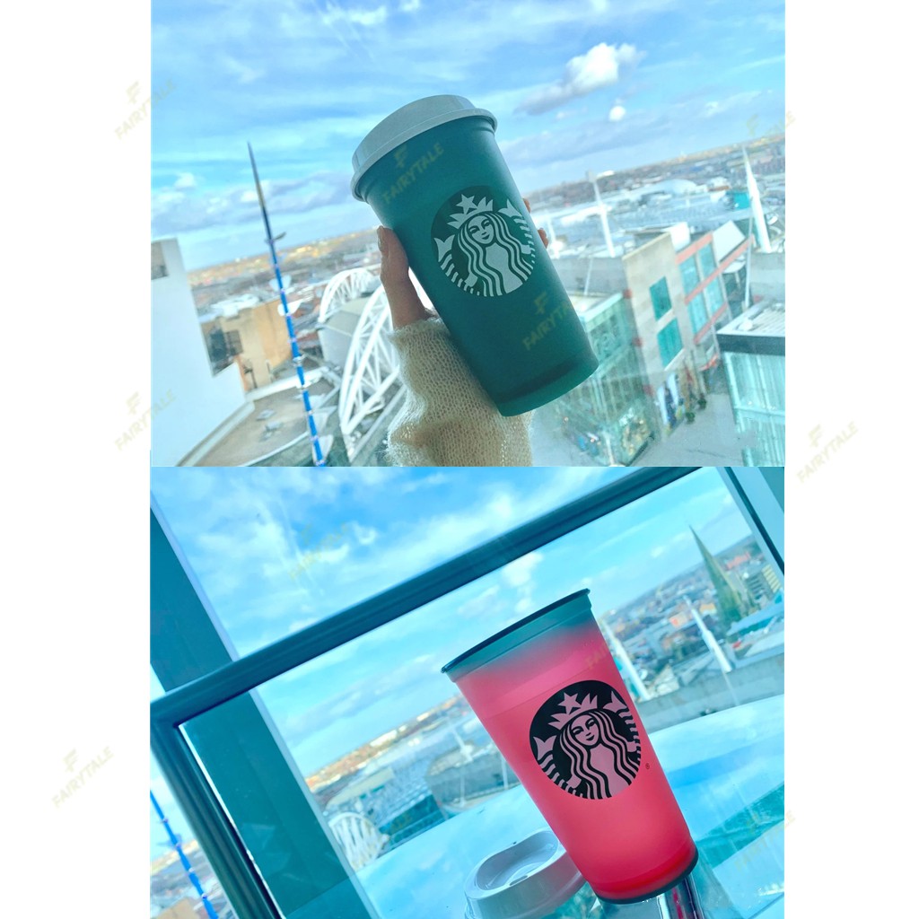 Starbucks hot cup Ly Uống Cà Phê Thay Đổi Màu Sắc Độc Đáo Dung Tích 473ml / 16floz