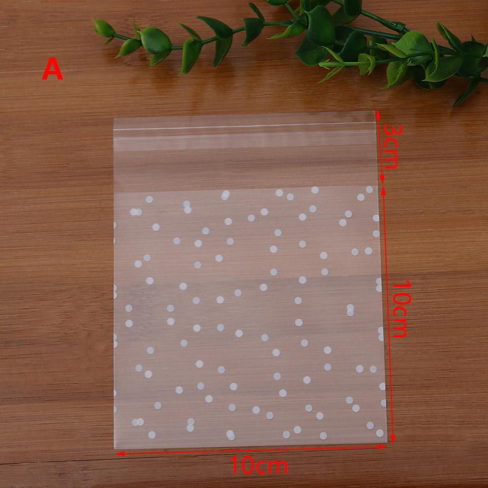 Set 100 Túi Nhựa Đựng Bánh Kẹo Họa Tiết Chấm Bi