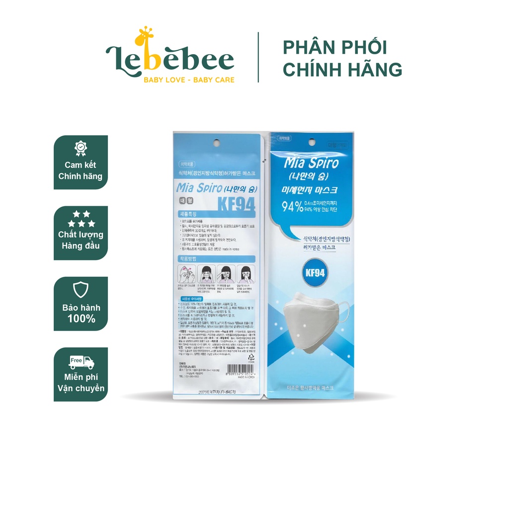 Khẩu trang Mia Spiro KF94 Made in Korea ( 1 set 10/ 20 chiếc)