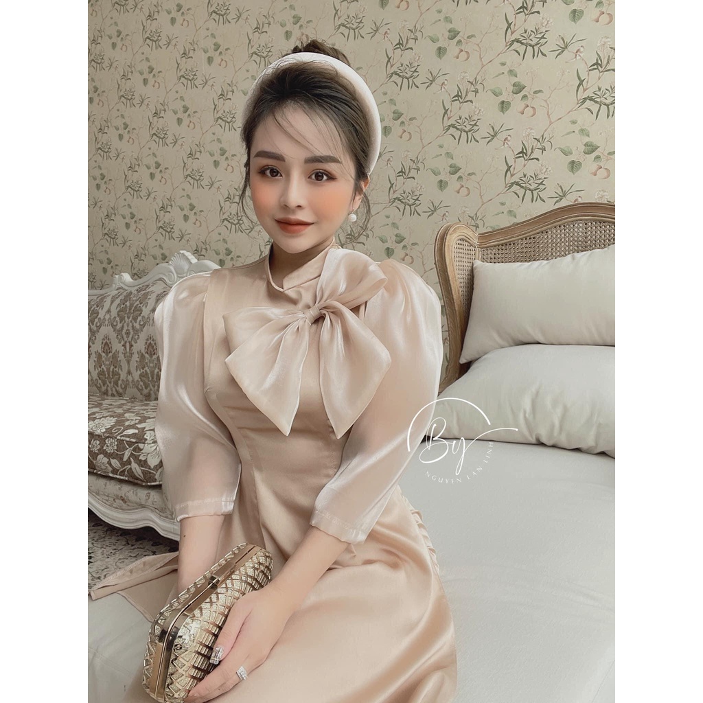 Áo dài lụa tơ sống phối lụa nhật xịn_áo dài 4 tà_hàng chất lượng_siêu xinh yêu_LT893