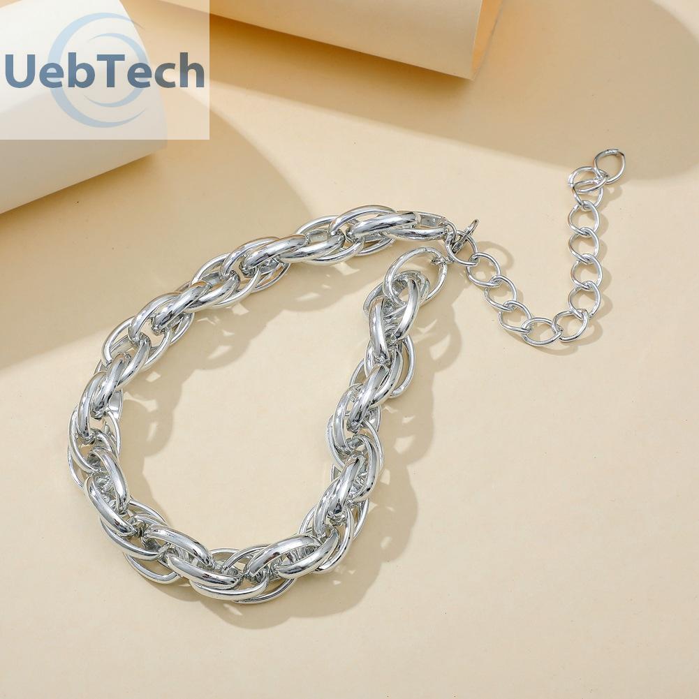 Vòng cổ choker dây xích bản to phong cách punk hip hop cho nam và nữ