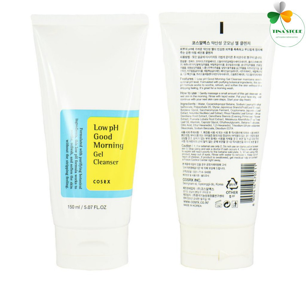 Sữa Rửa Mặt Cosrx Low PH Good Morning Gel Cleanser Dạng Gel 150ml
