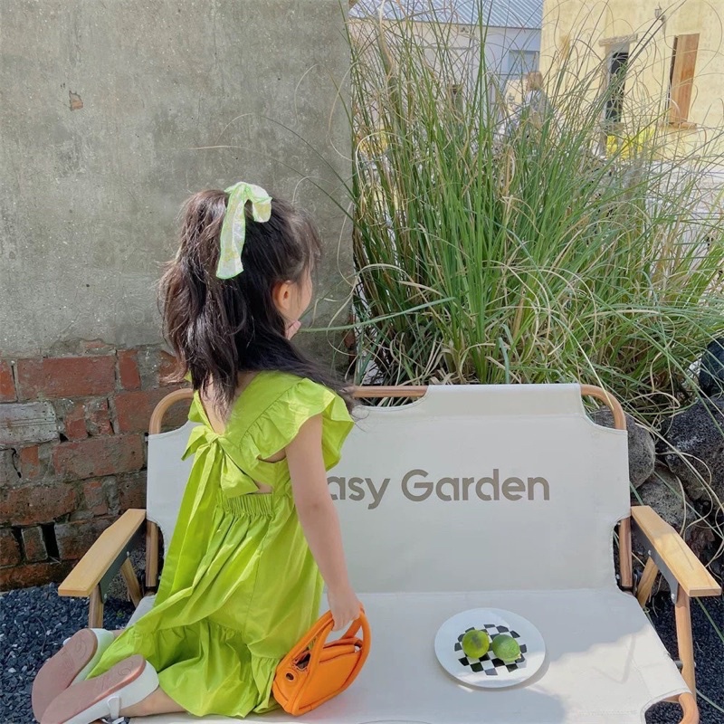 Váy bé gái 12-35kg nơ xanh