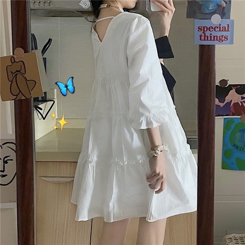 Đầm tay phồng kiểu pháp thiết kế ngọt ngào dành cho nữ