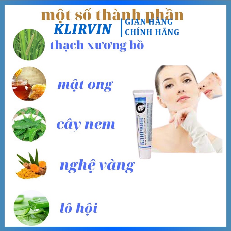 Kem Mờ Sẹo Klirvin Nga - Xoá Mờ Thâm, Sẹo Lồi, Sẹo Lõm Rạn Da - 25g