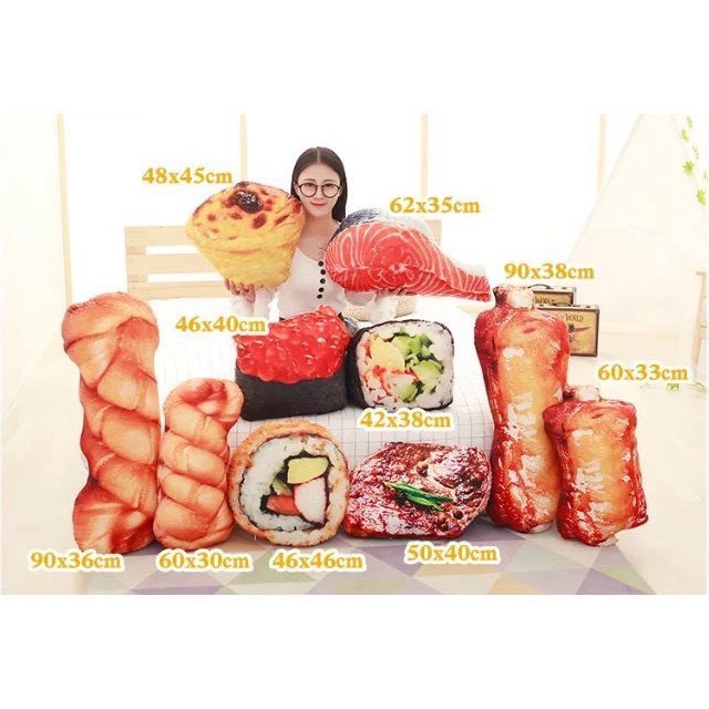Gối ôm 3D hình khúc cá hồi _MOMOMART