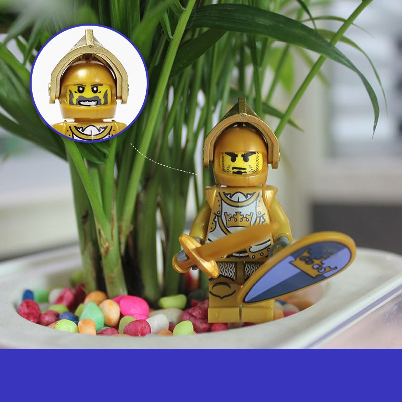 Minifigures LOJO AX-9802 - Lính trung cổ hiệp sĩ giáp vàng - Đồ chơi xếp hình thông minh - Bộ sư tập