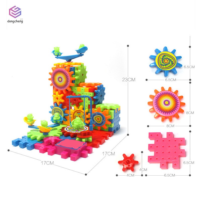 ✅COD❤✨ 81 Pcs Plastic Electric Gears 3D Puzzle Building Kits Bricks Educational Toys For Kids Childr
