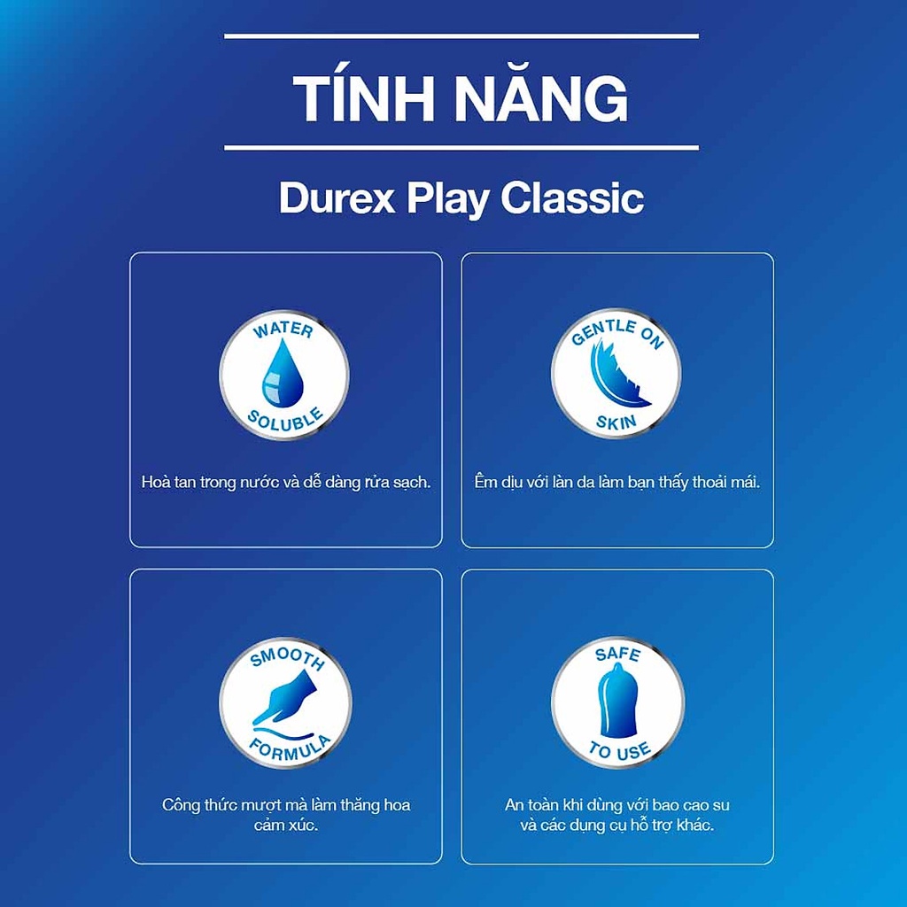 Gel bôi trơn DUREX PLAY CLASSIC, gel bôi trơn DUREX chính hãng 1 tuýp 50ml