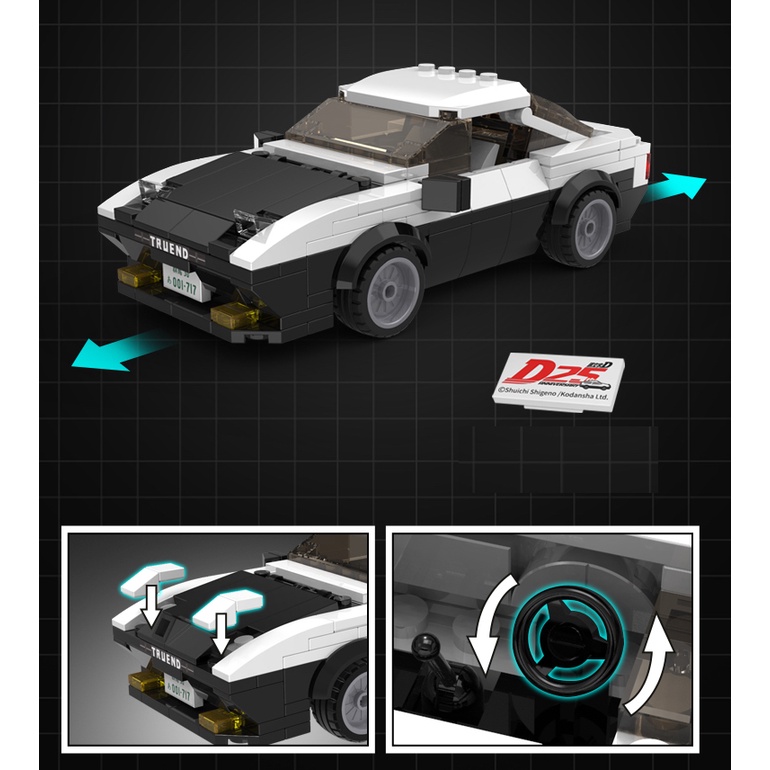 Bộ 280 Khối Lắp Ráp Mô Hình Xe Đua Thể Thao MOC Initial D JDM AE86 Tureno GT Mới