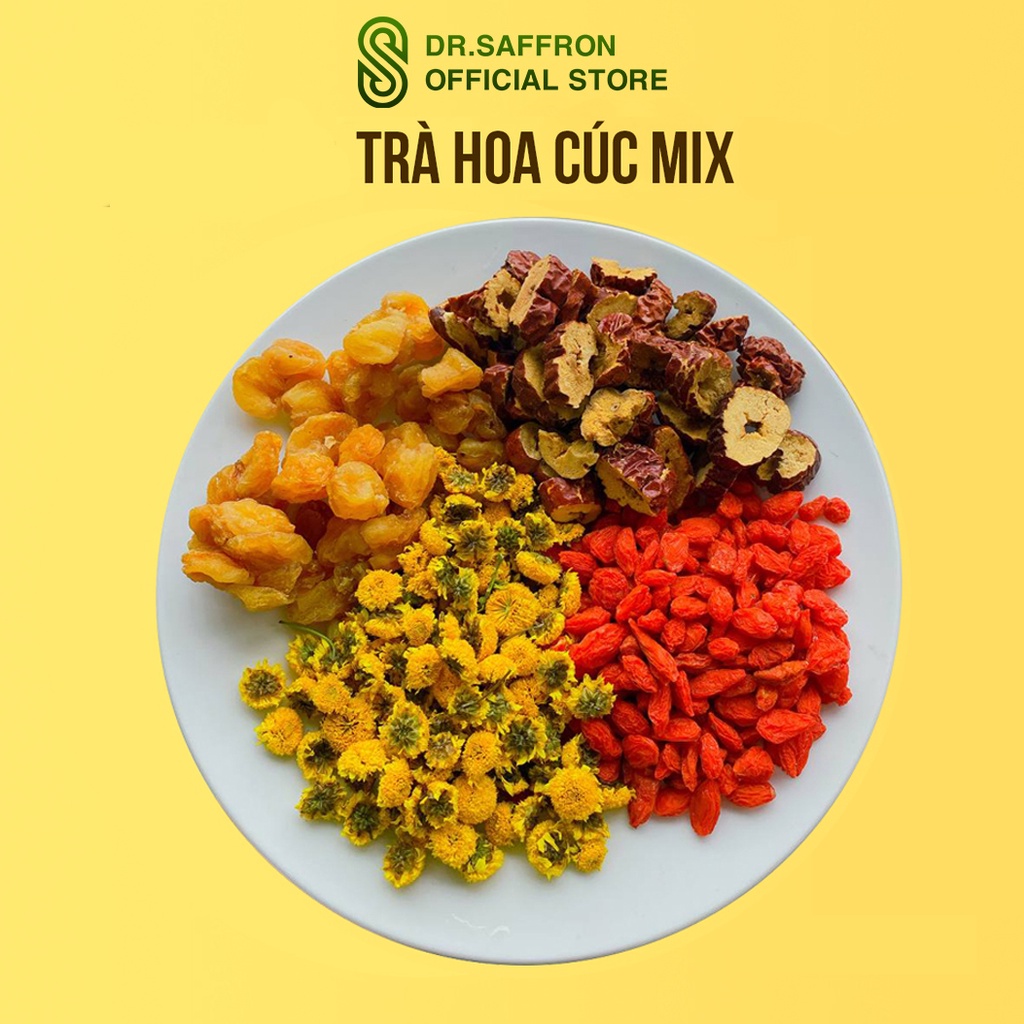 Trà hoa cúc mix (hoa cúc, táo đỏ, long nhãn, kỷ tử) thương hiệu Mộc Hương Sơn gói 10gr - SAFFRON