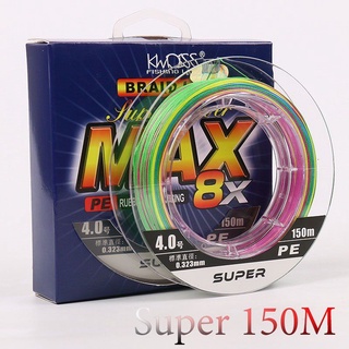 Dây câu cá dù câu lure x8 super max siêu bền mềm mịn dài 150m mã dc6