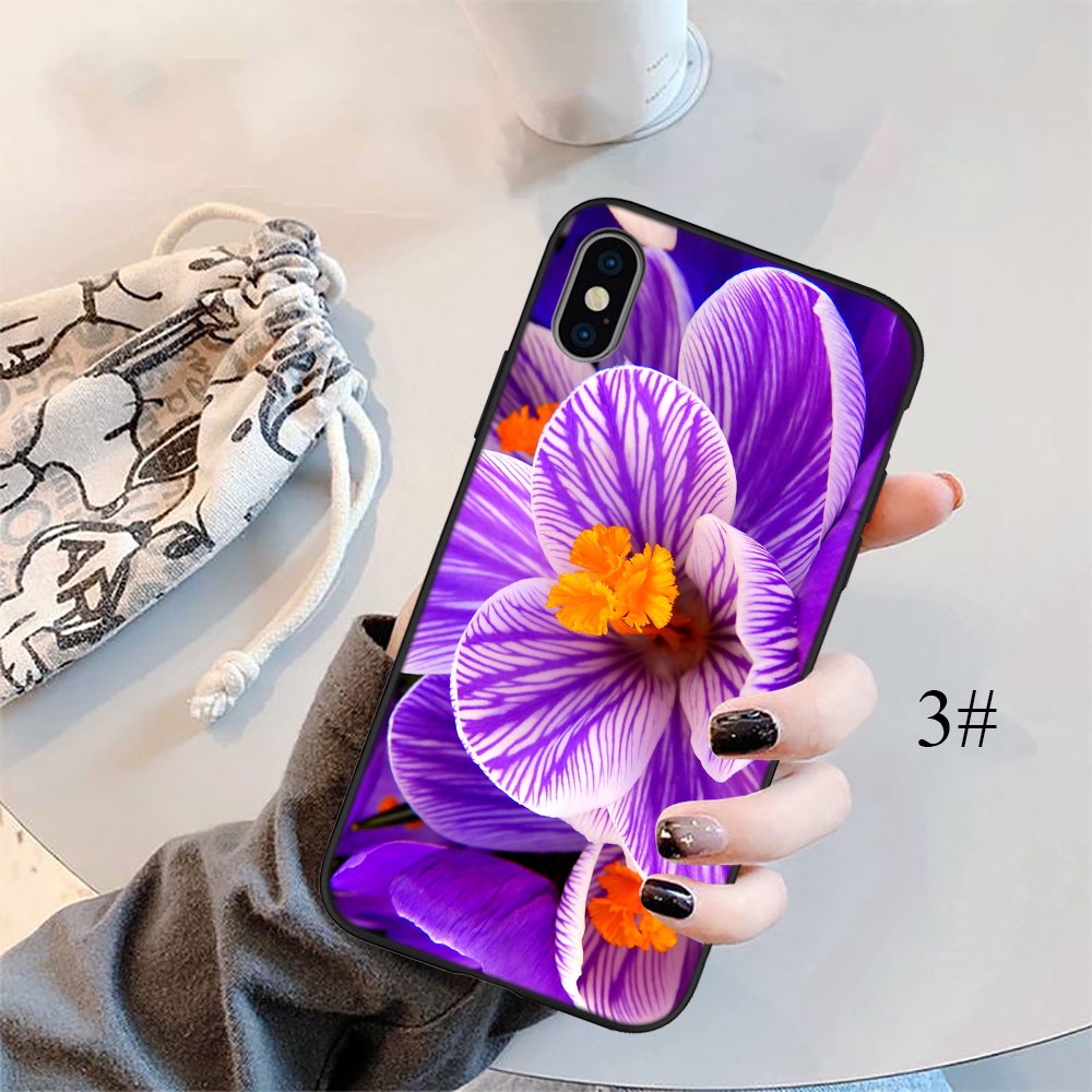 Ốp Điện Thoại Họa Tiết Bông Hoa Màu Tím CA38 Cho iPhone 5 5S 6 6S 7 8 11 Pro Max Plus SE XR
