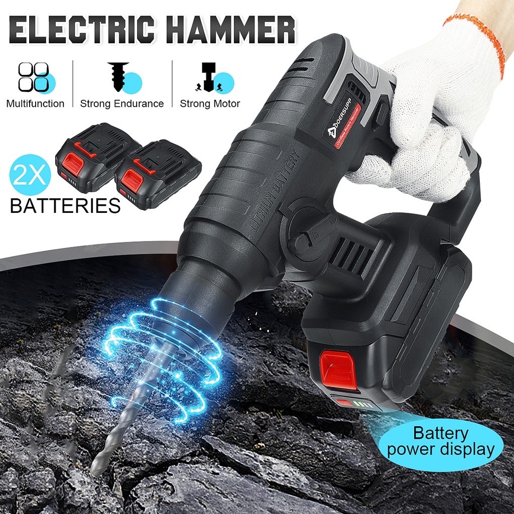 Búa quay điện 1000w 7500mah không dây có thể sạc lại búa tác động máy khoan tác động tự làm dụng cụ điện cho pin 18v