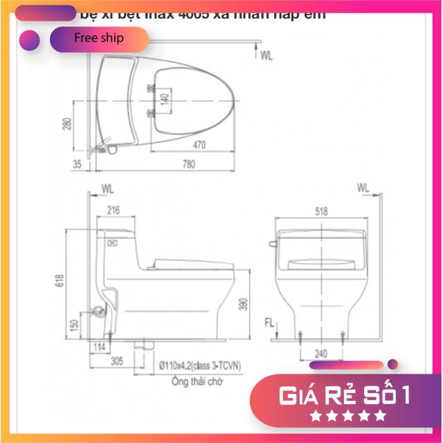 Bồn cầu INAX  AC-4005VN chính hãng