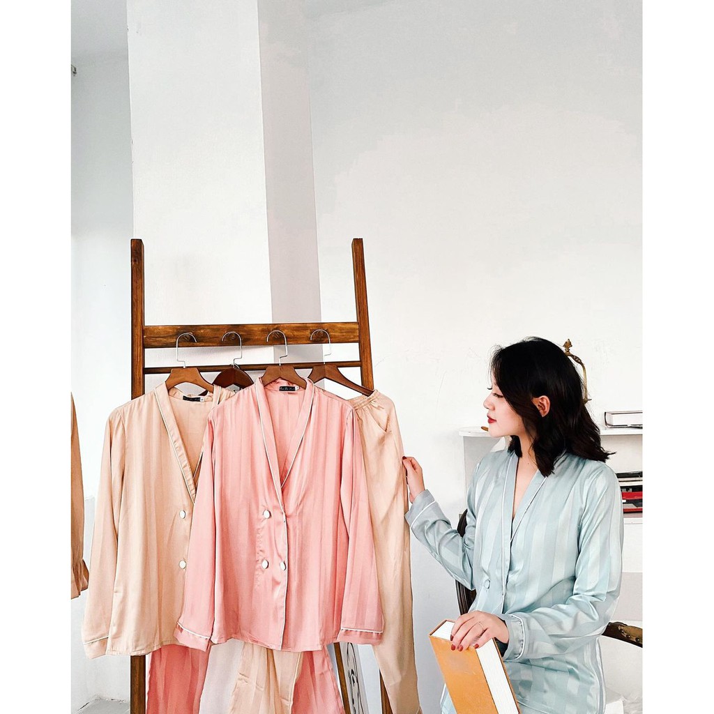 [HÀNG CAO CẤP 1 ĐỔI 1] - Set Pijama Lụa Gấm Vest Cao Cấp - Mã L216