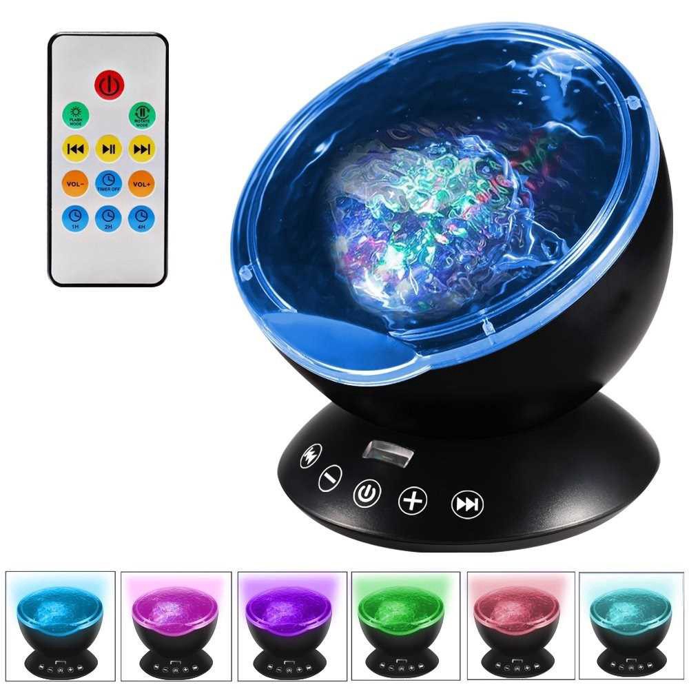 Đèn Led hình sóng biển đại dương sáng tạo 7 chế độ ánh sáng có điều khiển từ xa