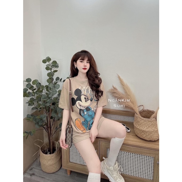 Áo Thun Mickkey Form Rộng Giấu Quần