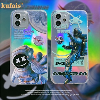 Ốp điện thoại trong suốt màu laser in logo NASA độc đáo cho iPhone 12 Pro MAX 12Mini 7 8 Plus X XR XS 11 Pro MAX se2020