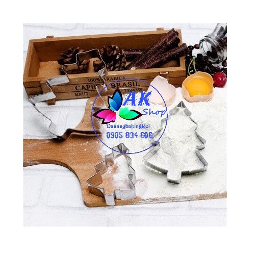 SET 3 KHUÔN CUTTER GIÁNG SINH INOX CÂY THÔNG / 2602.221