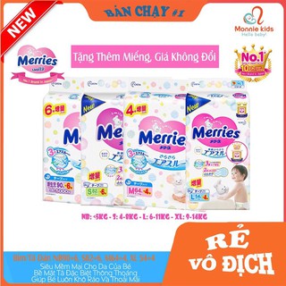 💋HÀNG CHÍNH HÃNG💋 Bỉm Merries Dán Nội Địa Nhật (Cộng miếng) 🍡FREESHIP🍡 (Date Mới) NB96/S88/M68/L58
