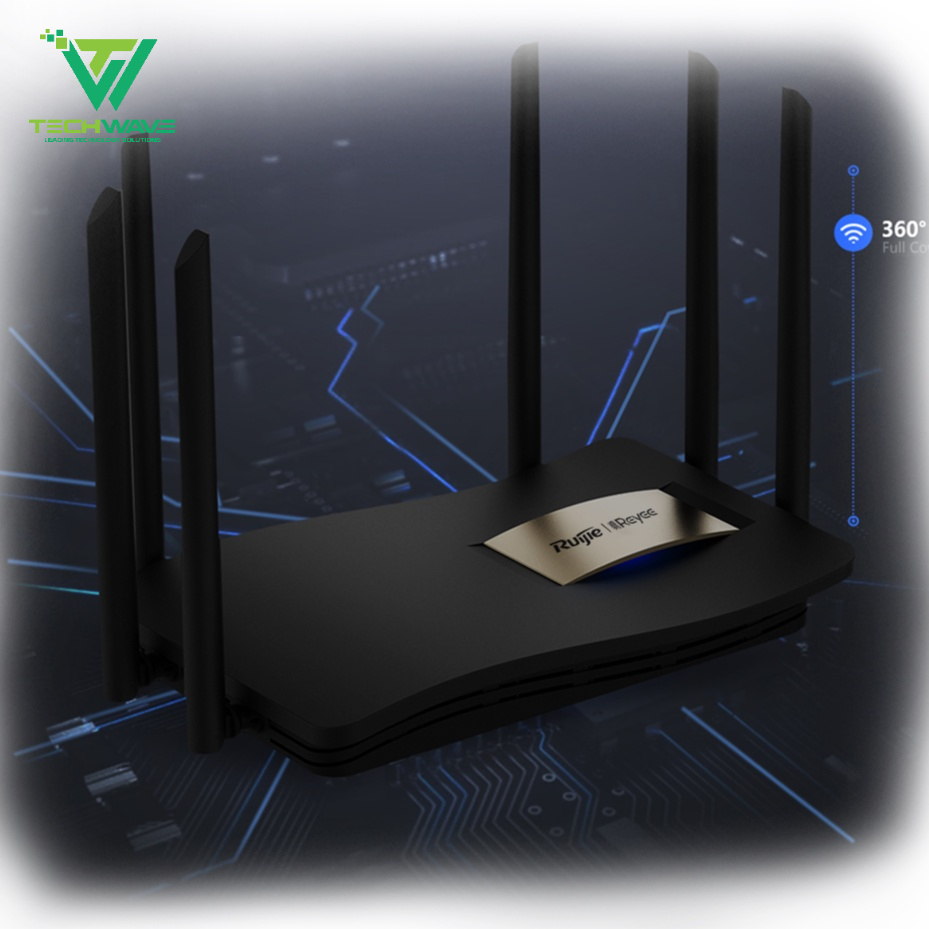 Bộ phát wifi không dây RUIJIE RG-EW1200G PRO AC1200 MU-MIMO 6 ăng ten hỗ trợ Mesh 2 băng tần tốc độ lên đến 1267Mbps