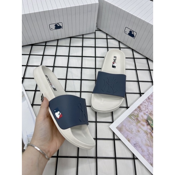 [CHÍNH HÃNG] DÉP  MLB NỘI ĐỊA HÀN  NY NAVY XANH TRẮNG LOGO- MLB CHÍNH HÃNG UNISEX NAM NỮ (HÀNG CÓ SẴN) - CÓ BILL MUA HÀN