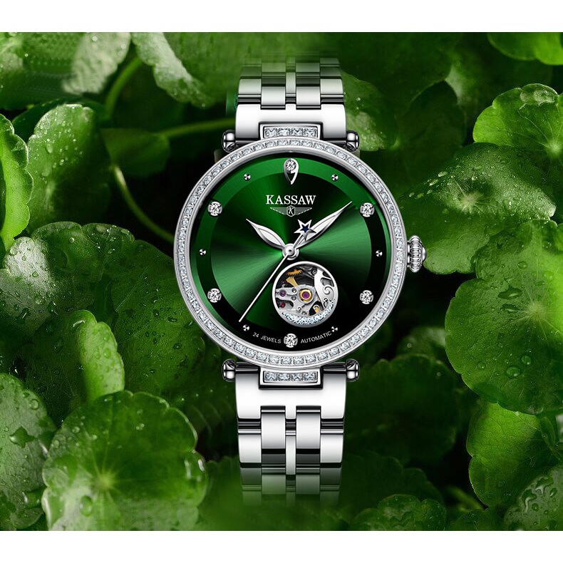 Đồng hồ nữ chính hãng Kassaw K888-3 Full box ,Kính sapphire ,chống xước ,Chống nước 50m ,Bh 24 Tháng,máy cơ ( Automatic)