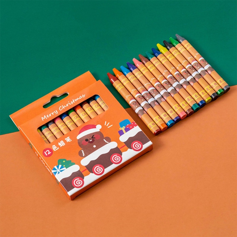 Set 8 Bút Sáp 12 Màu Đeo Ngón Tay Tiện Dụng Dành Cho Trẻ Em