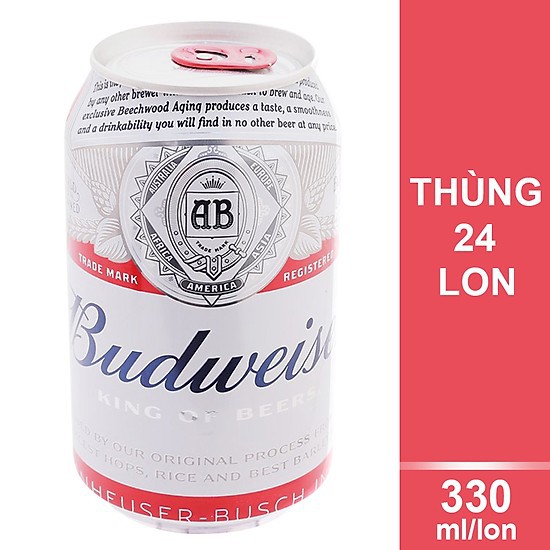 Bia Budwweiser lon 330ml mang lại hương bị mới chuẩn thương hiệu bia số 1 Hoa Kỳ