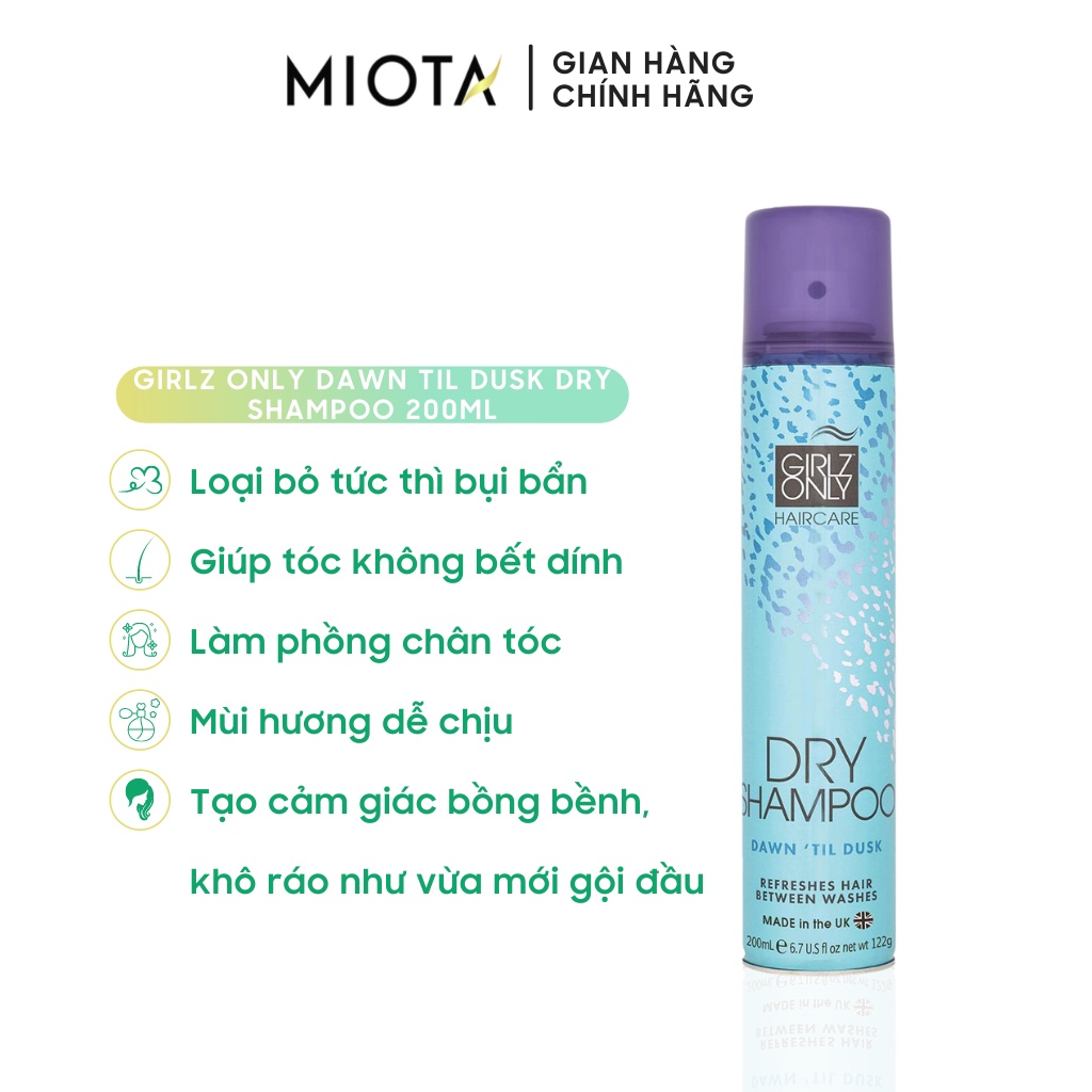 Dầu gội khô girlz only Party Nights / Dawn 'Til Dusk / Dazzling Volume / For Brunettes / For Blondes / De-frizz 200ml