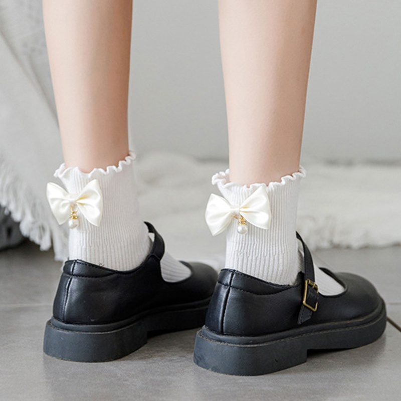 Xixi Đôi Vớ Cotton Đính Nơ Phong Cách Preppy Nhật Bản Ngọt Ngào Dành Cho Nữ