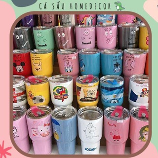 Ly Giữ Nhiệt Thái Lan Kèm Ống Hút Và Túi 900ml Hình Dễ Thương