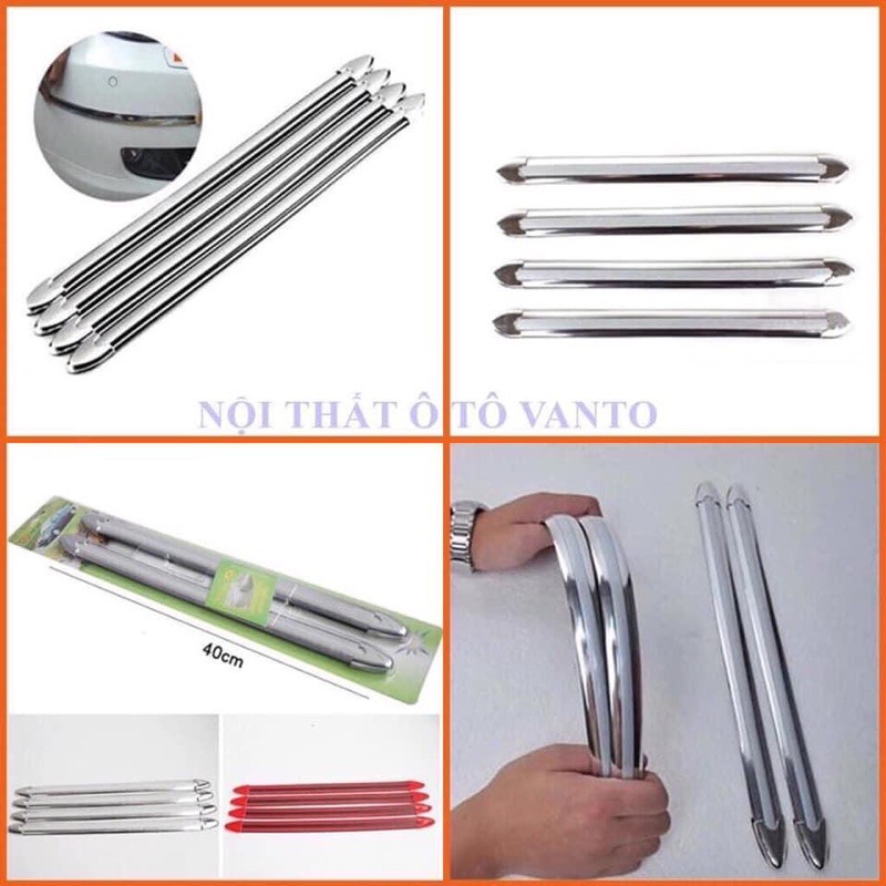 Bộ nẹp 4 miếng 4 góc crom  chống xước trang trí cho xe ô tô