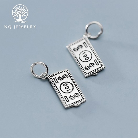 Charm bạc hình tờ tiền đô la treo - NQ Jewelry